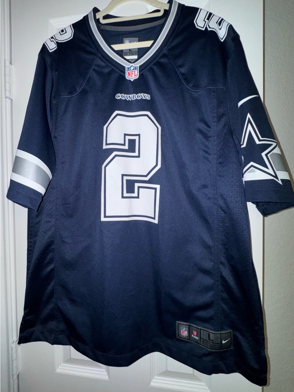 Nike NFL Dallas Cowboys #2/Lewis Navy Football Jersey. Size Large. Worn once.
